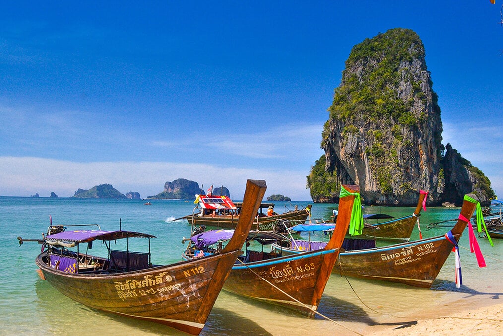 Boats on a beach in Thailand